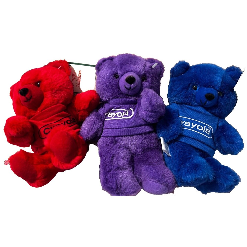 BURGER KING - VINTAGE 1986 Crayola Bears set of 3 Red/ Purple/Blue Rare Set
